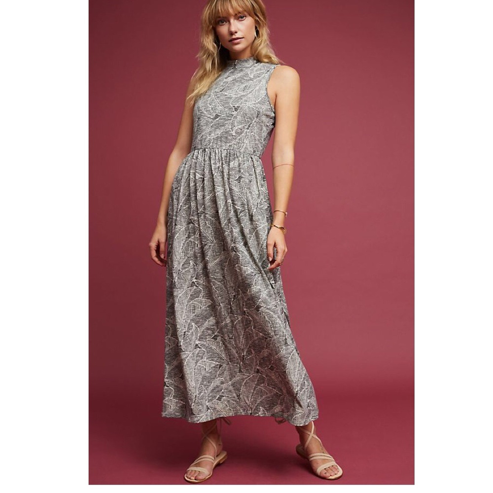 Sunday in Brooklyn Gray Patterned Maxi Dress